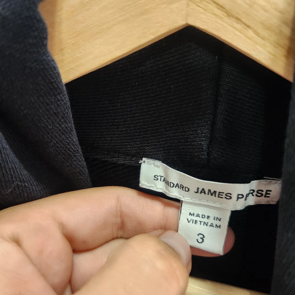 Standard James Perse Black Open Shawl Collar Sweater Jacket size 3